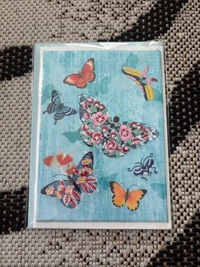 🆕Papyrus-Chris Chun Fine Art “Le Papillon” Embroidered Birthday Greeting Card